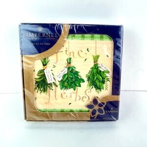 Pimpernell Coaster Set (6) Premium Collection Art For The Table Fine Herbs